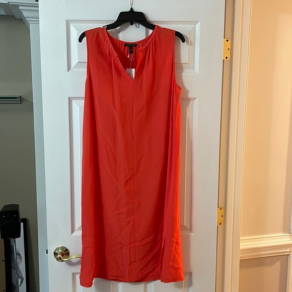Eileen Fisher Tencel Viscose Crepe Round Neck Dress - Picture 3 of 8